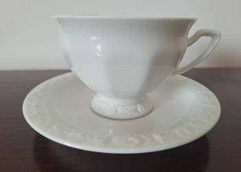 Rosenthal Maria Biała porcelanowa filiżanka do kawy ze spodkiem