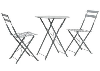 3-cz. zestaw mebli bistro stal szary WM-44355