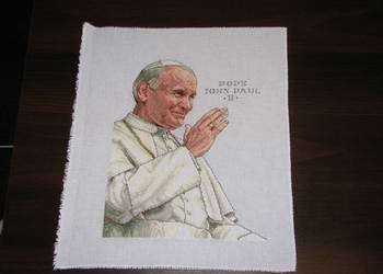 obraz haft krzyzykowy JPII