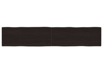 Blat ciemnobrązowy 200x40x(2-4)cm drewno z naturalną krawędzią WM-364046