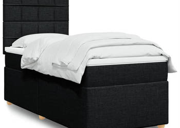Łóżko z Materacem Kontynentalne Czarne Do Sypialni 90x200 cm WM-3293465