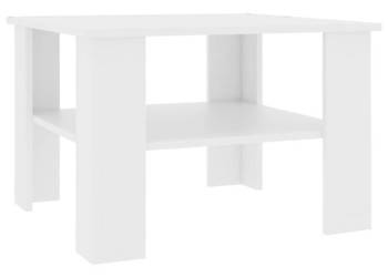 Stolik kawowy biały 60x60x42 cm materiał drewnopochodny WM-800207