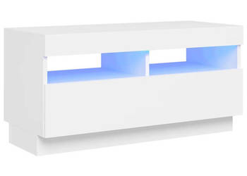 Szafka pod TV z oświetleniem LED biała 80x35x40 cm WM-804445