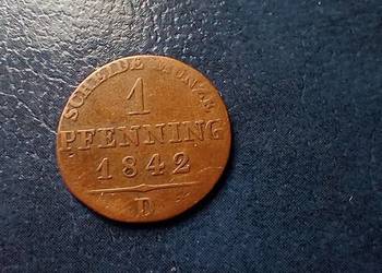 Stare monety 1 fenig 1842 D Niemcy