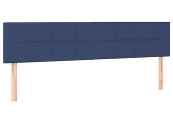 Zagłówek do łóżka z LED niebieski 180x5x78/88 cm tkanina WM-3121632