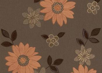 Tapeta 2 rolki na flizelinie Rasch kwiaty na brązowym