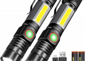 Latarka LED Magnet USB Ładowalna Lumen Wodoodporna