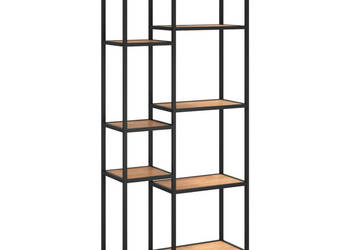 Regał na książki 80x30x180 cm stal i materiał drewnopochodny WM-336359