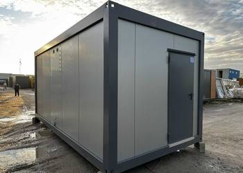 KONTENER SANITARNY NOWY 3×6 DZIELONY WYPOSAŻONY 6x PRYSZNIC/ 2x UMYWALKA