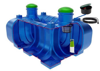 Zbiornik na wodę deszczową 6000L FLAT zestaw Pompą Auto