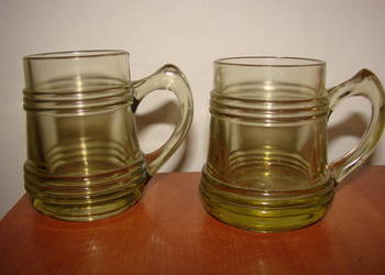 mały, stary szklany kufel 2 szt.