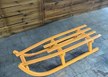 Turbo sanki drewniane – pomarańczowe | Solidne i szybkie