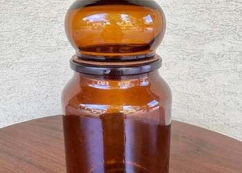 Szklany słoik bursztynowy apteczny do przechowywania pojemnik