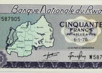 RWANDA 1976 - 50 franków UNC!Gratis wysyłka!