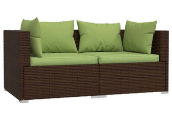 2-osobowa sofa ogrodowa z poduszkami polirattan brązowa WM-317553