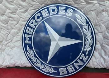 Mercedes Szyld emaliowany duży 80 cm średnicy