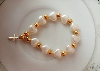 Mini różańce -  10 tka w serduszka