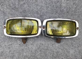 Stare żółte halogeny chrom J.Klein Kraków oldtimer