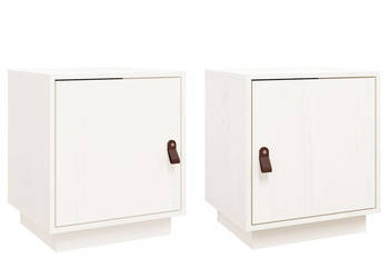 Szafki nocne 2 szt. białe 40x34x45 cm lite drewno sosnowe WM-818278