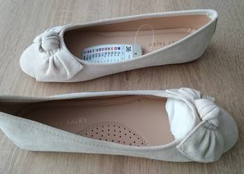 baleriny zamszowe kremowe roz 36 nowe