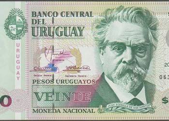 URUGWAJ 20 PESOS 2000 - SAN MARTIN - STAN BANKOWY UNC