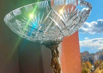 Piękna, duża, patera, kryształowa.