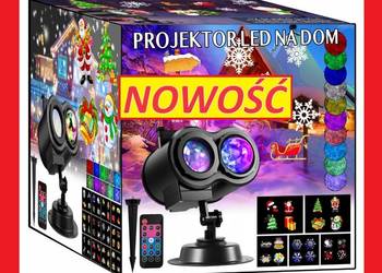 Projektor LED na dom świąteczny fale + 12 slajdów