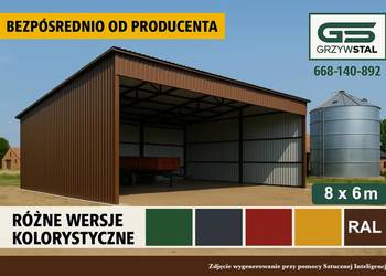 Garaż Blaszany Otwarty /Wiata OTWARTA /Zadaszenie/Magazyn – GRZYWSTAL