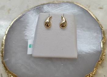 Złote Nowe kolczyki na sztyfcie wys.10mm.pr.375