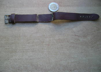 Starocie z PRL - Zegarek męski Pasek skórzany do zegarka z czasów PRL 22 cm