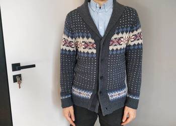 sweter męski rozpinany, Tommy Hilfiger Denim, L, wełniany, wełna