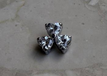 Nakrętka Góra do Piercingu Stal Chirurgiczna Cyrkonia Koniczynka 10 mm, 1,2