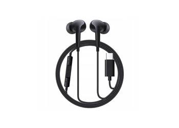 Słuchawki przewodowe Baseus dokanałowe mikrofon pilot USB-C czarne