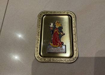 Obrazek z Motywem Religijnym Złoty Metalowy Vintage