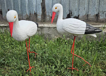 Figurki bocian bociek do ogrodu dekoracja działka ozdoba 2 szt.