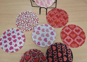 Podstawki pod kubki wyklejane diamencikami