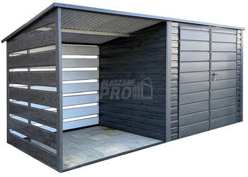 Schowek – domek ogrodowy 2,5×2 m + wiata 2x2m  sosna norweska GP728