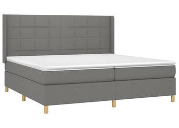 Łóżko kontynentalne z materacem ciemnoszara tkanina 200x200cm WM-3138902
