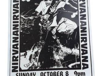 Stary plakat koncertowy NIRVANA unikat kolekcjonerski rarytas lata 80/90