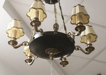 Lampa wisząca żyrandol metal i mosiądz 6 ramion nr 398 FiaF