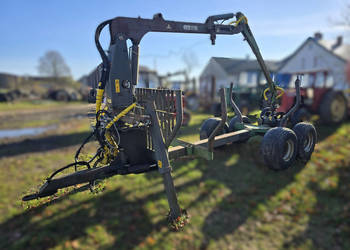 Przyczepa leśna KALLEFALL 15 Sweden z żurawiem i wciągarką (7,5 t ładownoś…