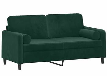vidaXL 2-osobowa sofa z poduszkami, ciemnozielona, 140 cm(SKU:3200883)
