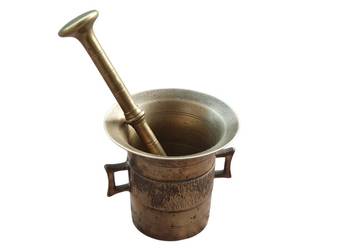 Stary mosiężny moździerz kuchenny sygnowany lata 40 unikat rarytas