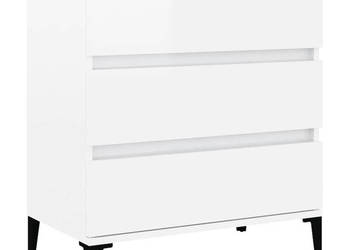 Komoda biała z połyskiem 60x35x70 cm materiał drewnopochodny WM-823050