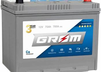 Akumulator 75Ah 700A GROM PREMIUM  Japan Prawy lub Lewy PLUS +