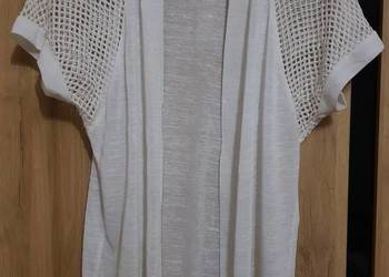 Kardigan Sweter biały długi r. 40