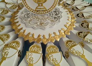 Podziękowanie dla gości Papierowy tort 8 Komunia Rocznica komunii Bierzmowa