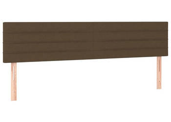 Zagłówek do łóżka z LED ciemnobrązowy 160x5x78/88 cm tkanina WM-3121761