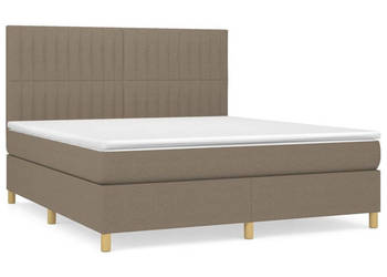 Łóżko kontynentalne z materacem taupe tkanina 160x200 cm WM-3142509