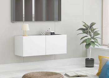 Szafka TV biała 80x30x30 cm materiał drewnopochodny WM-801472